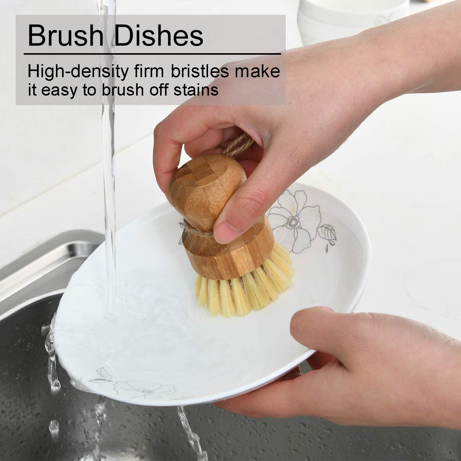 Bamboo Handle Dish Scrub Brush - Dish Brush Bamboo reseña y precio
