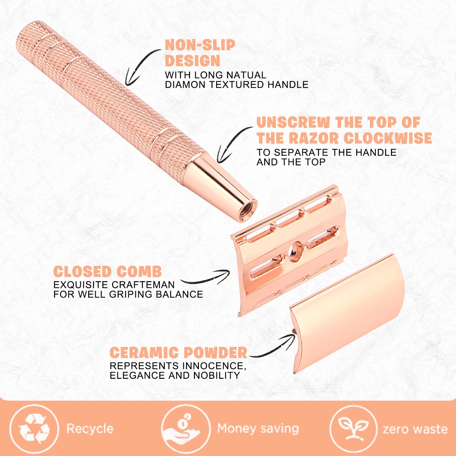 Reusable Double Edge Safety Ra - Safety Razor Handle reseña y precio