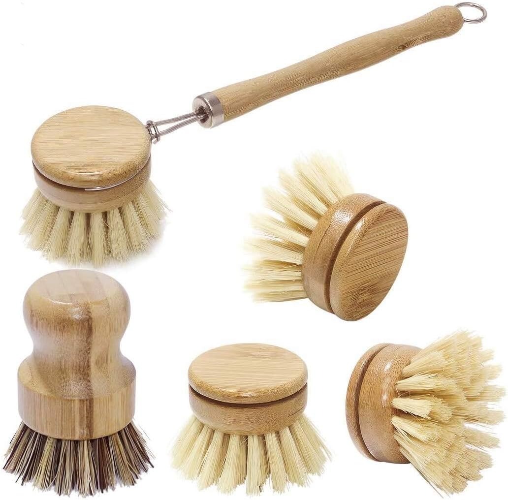 Bamboo Dish Scrub Brushes, Kit - Dish Brush Bamboo reseña y precio