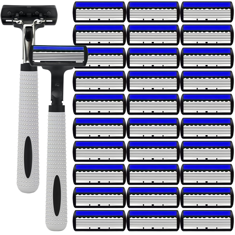 6-Layer Razor Head Manual Shav - Safety Razor Handle reseña y precio