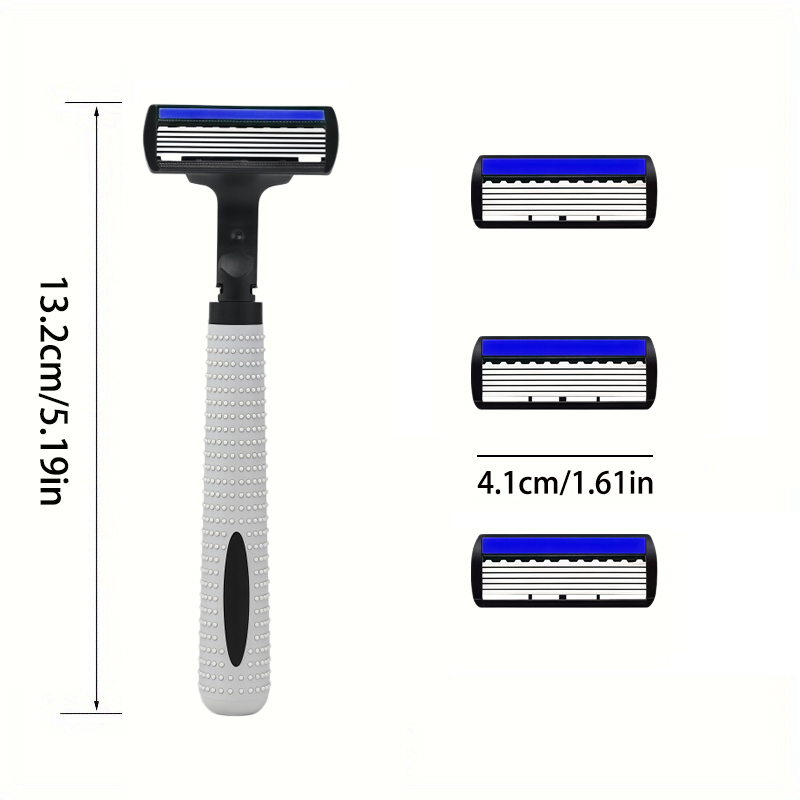 6-Layer Razor Head Manual Shav - Safety Razor Handle reseña y precio
