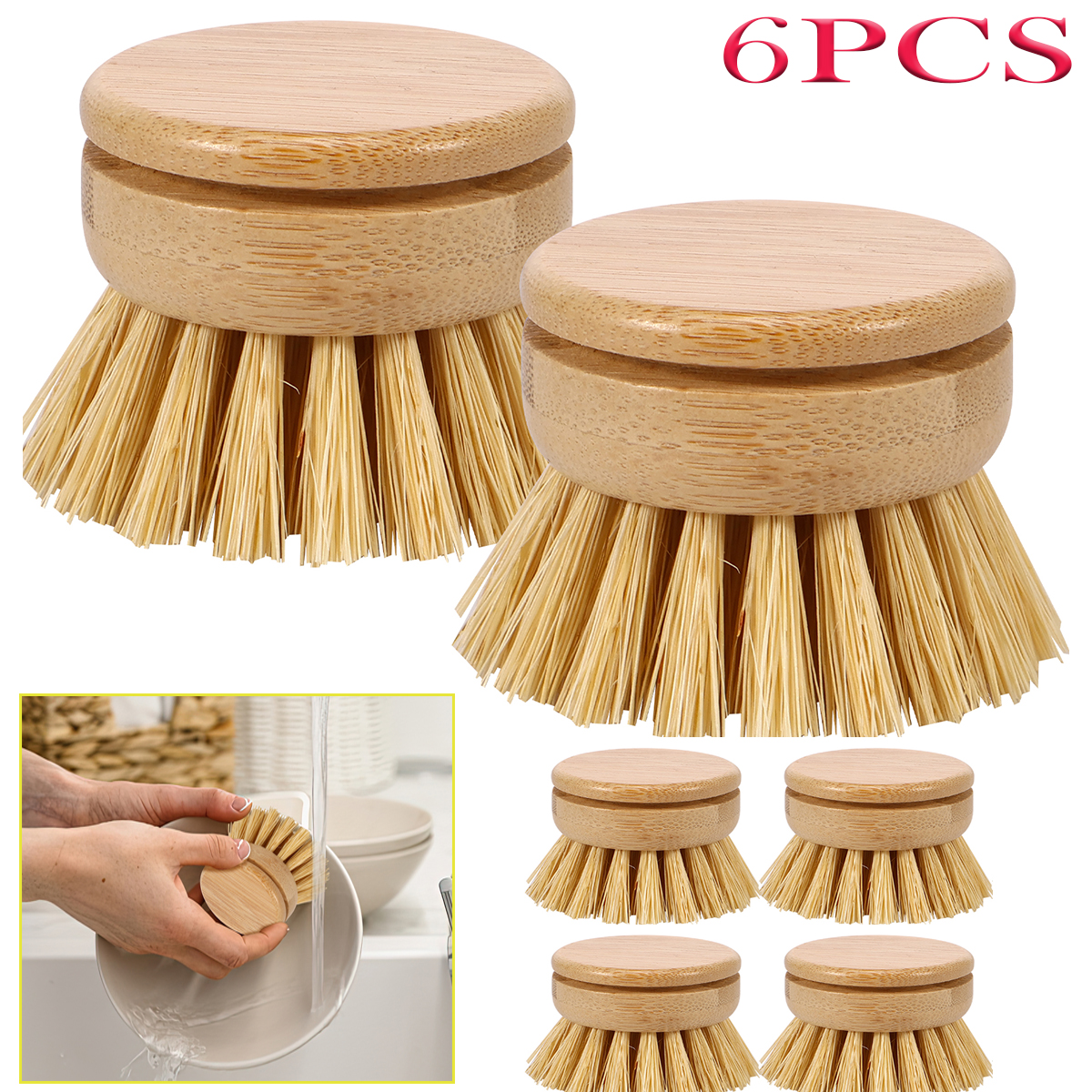 Kitchen Dish Brush Natural Bam - Dish Brush Bamboo reseña y precio
