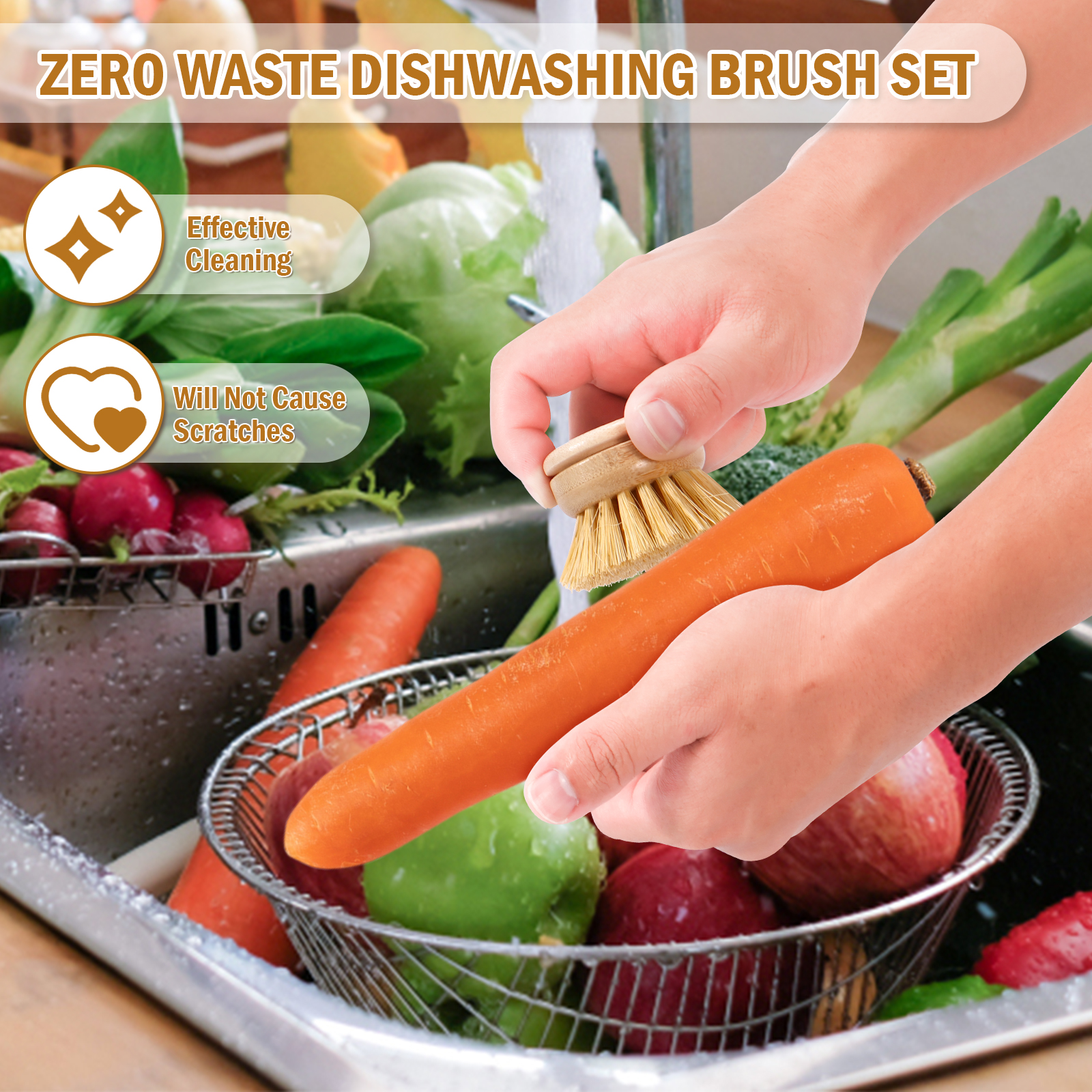 Kitchen Dish Brush Natural Bam - Dish Brush Bamboo reseña y precio