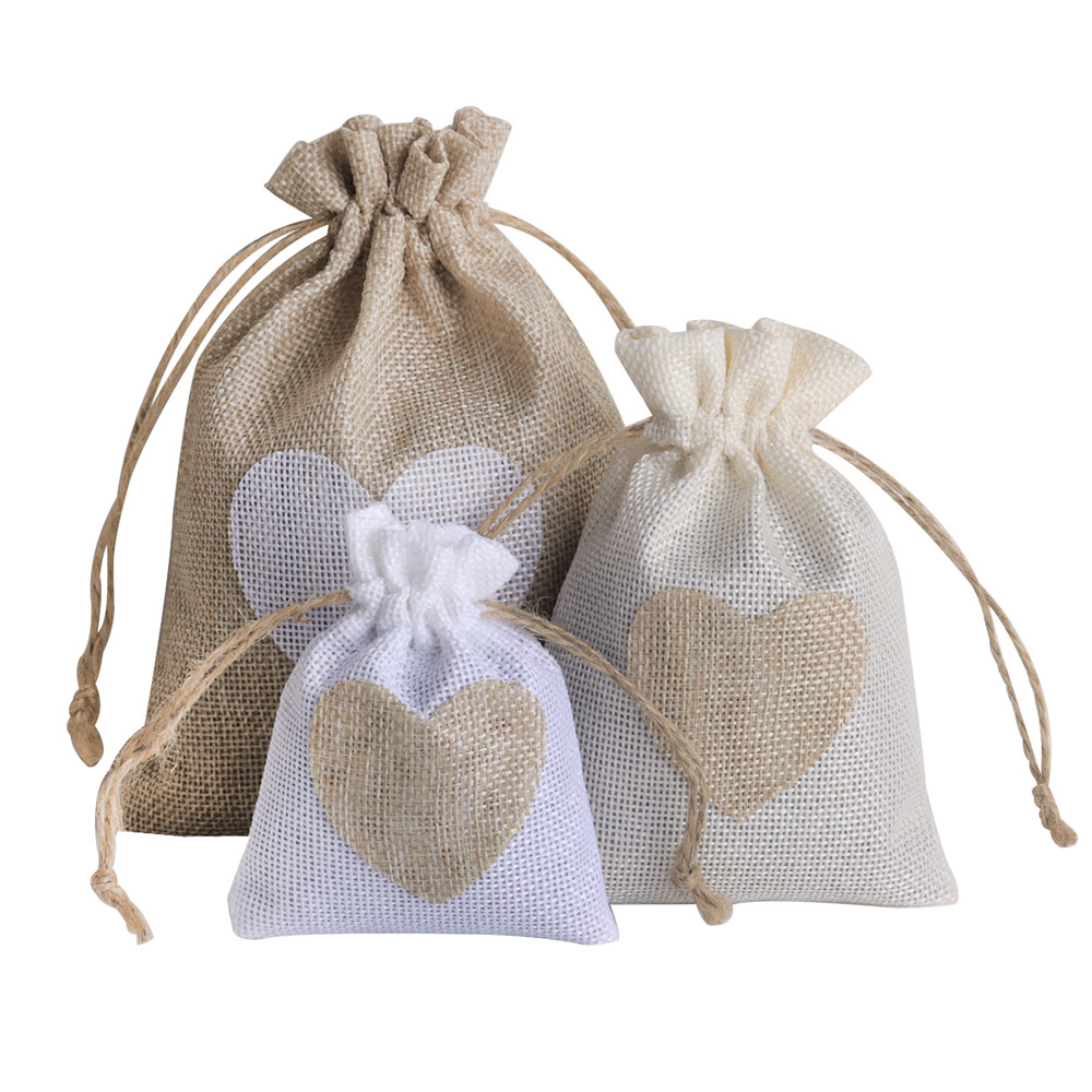 5pcs/lot Heart Linen Jewelry B - Linen Bag Bulk reseña y precio