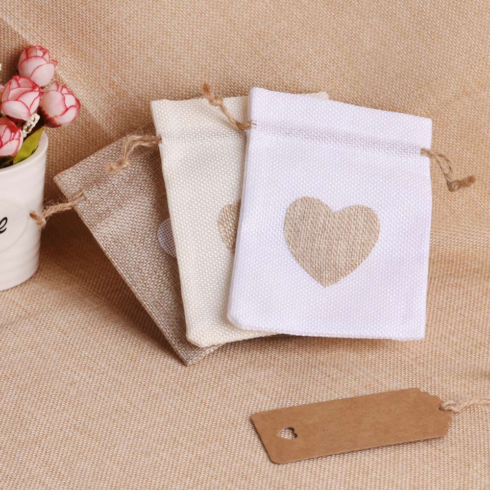 5pcs/lot Heart Linen Jewelry B - Linen Bag Bulk reseña y precio