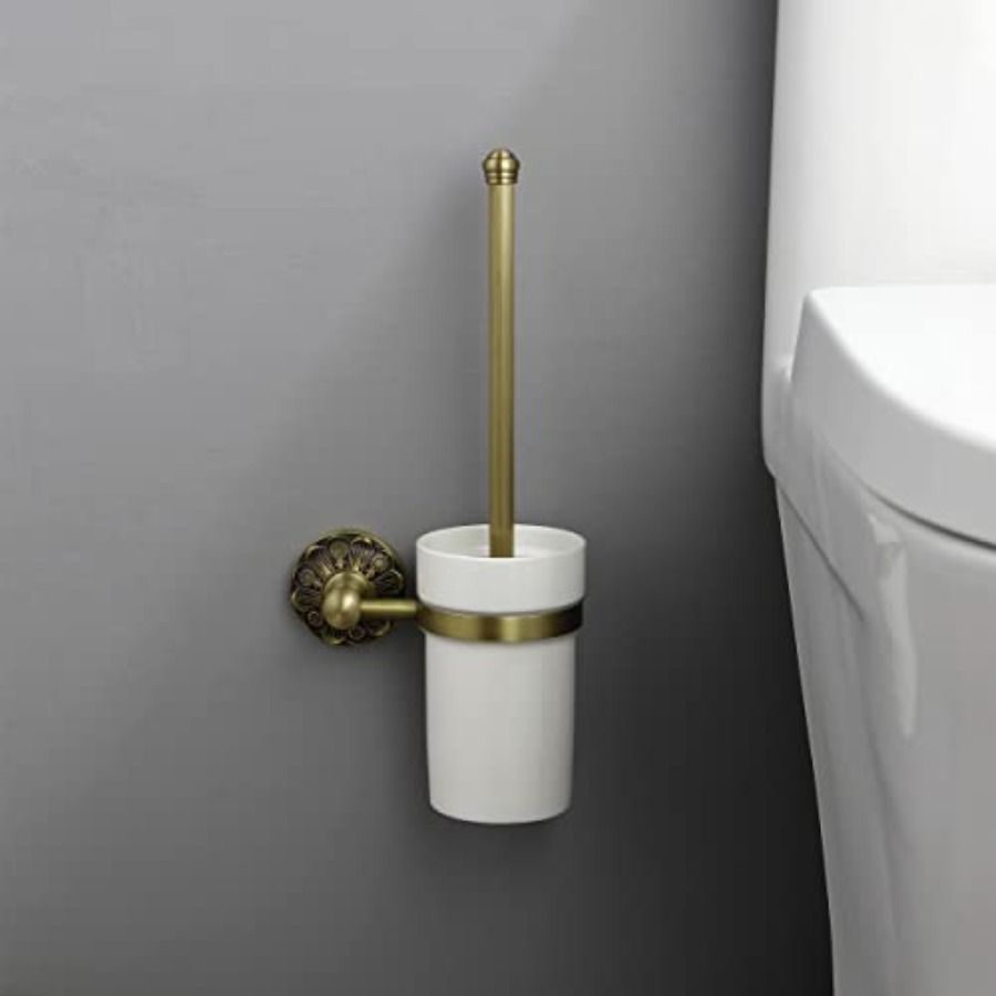 Toilet Brush Holder + Soap Dis - Dish Brush Bamboo reseña y precio