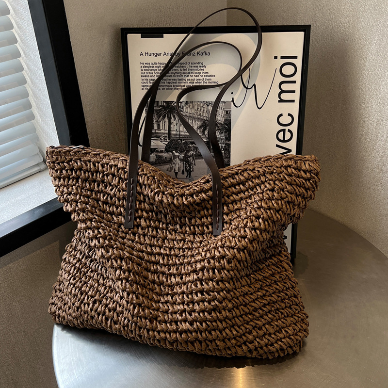 Straw Woven Tote Bags Casual L - Linen Bag Bulk reseña y precio