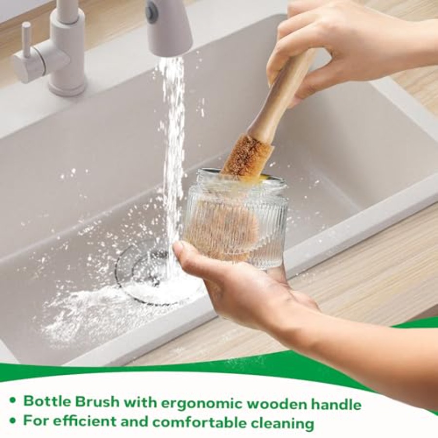 Bamboo Dish Brush Set - 5 Pack - Dish Brush Bamboo reseña y precio