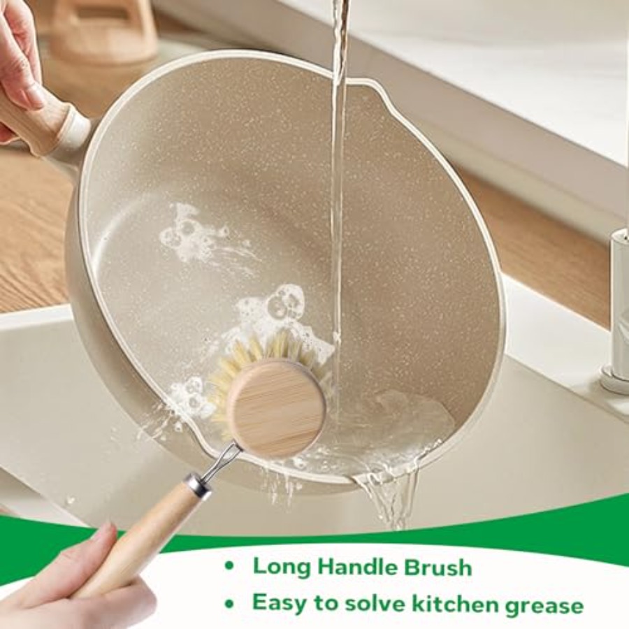 Bamboo Dish Brush Set - 5 Pack - Dish Brush Bamboo reseña y precio