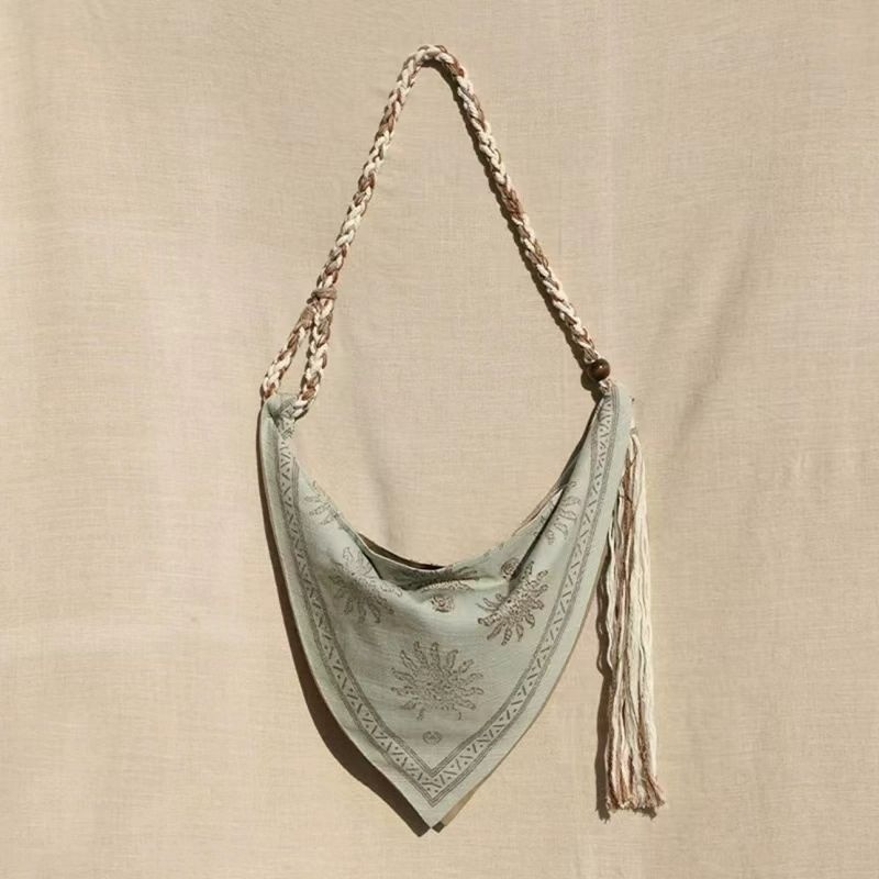 Bohemian Triangle Crossbody Ba - Linen Bag Bulk reseña y precio