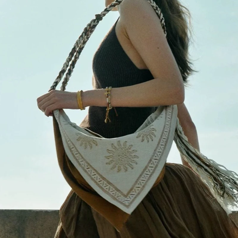 Bohemian Triangle Crossbody Ba - Linen Bag Bulk reseña y precio