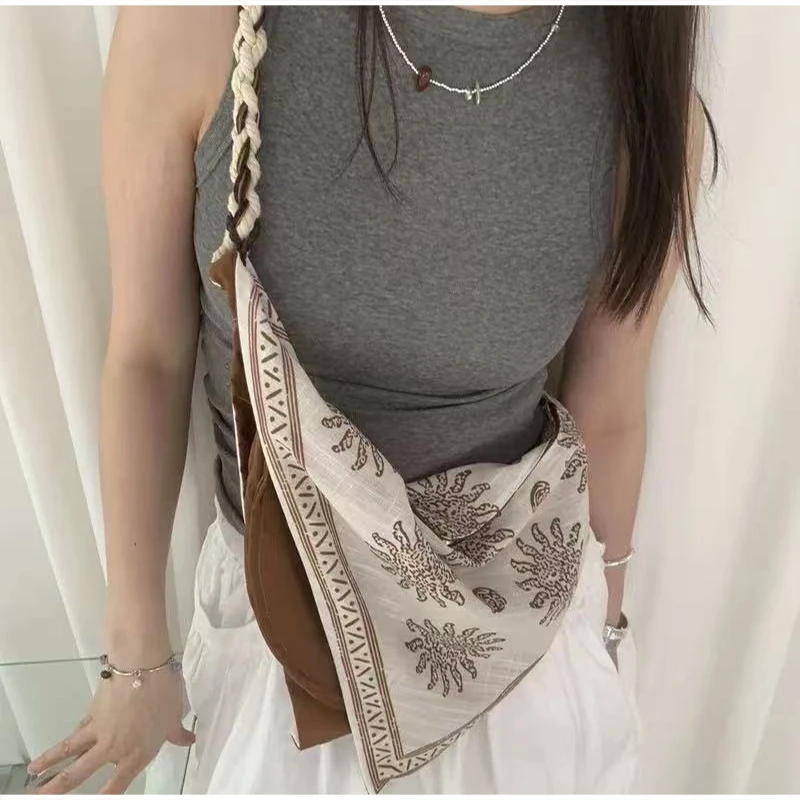 Bohemian Triangle Crossbody Ba - Linen Bag Bulk reseña y precio