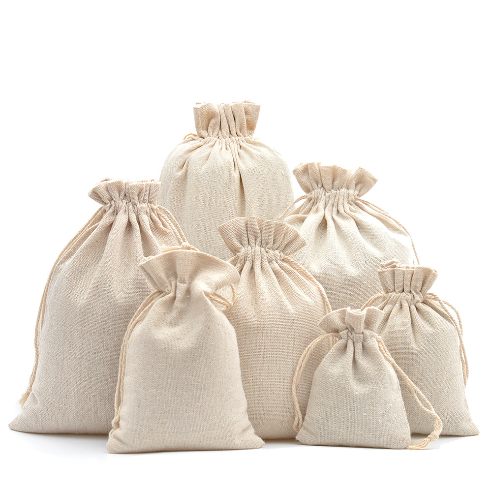 10pcs Cotton Linen Drawstring  - Linen Bag Bulk reseña y precio