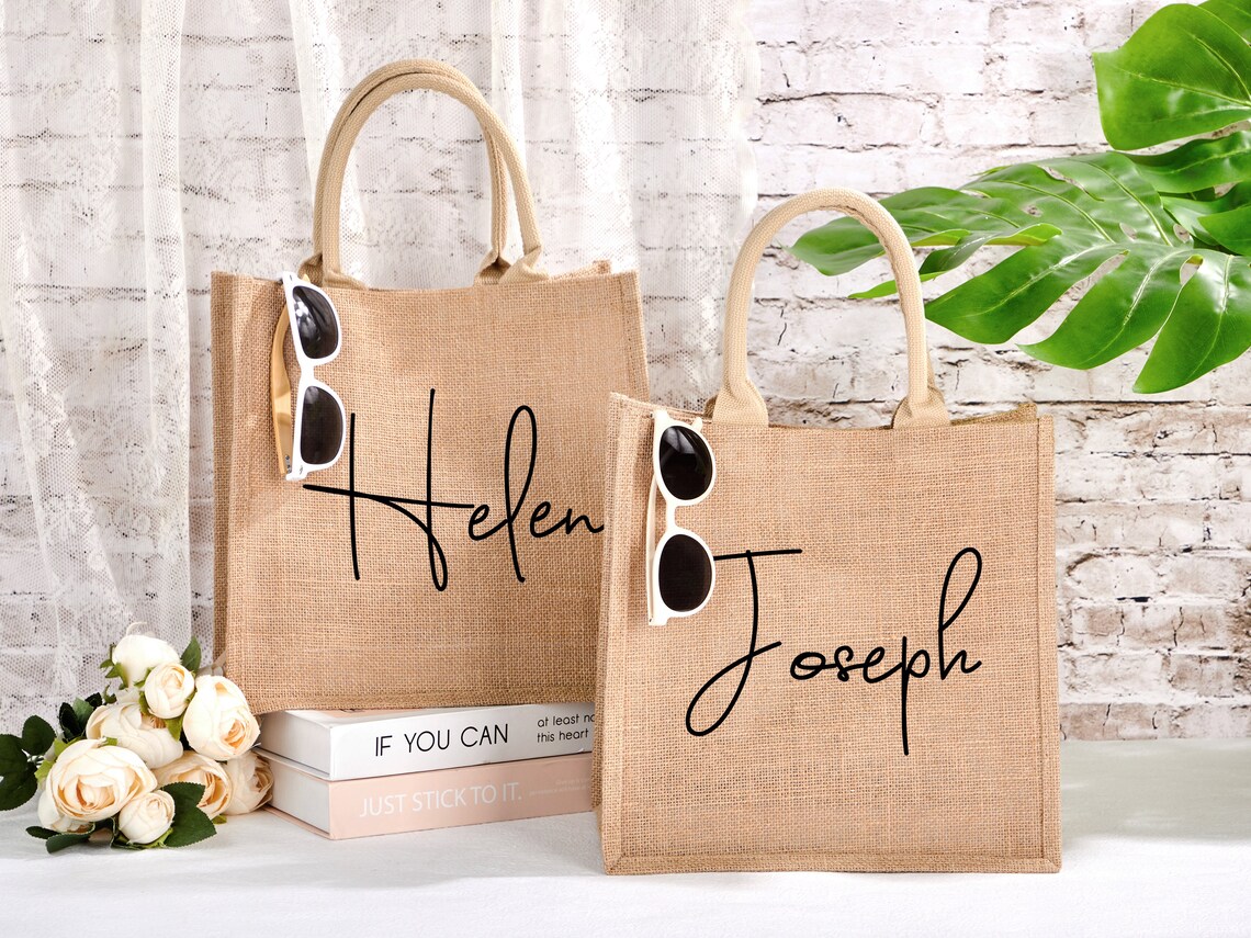 Bridesmaid Burlap Tote Gift Ba - Linen Bag Bulk reseña y precio
