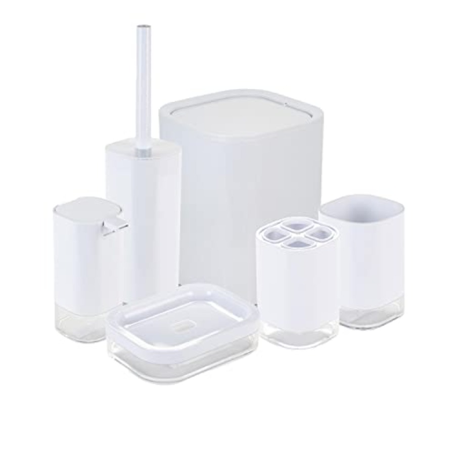 6 Pcs Acrylic Bathroom Set Toi - Dish Brush Bamboo reseña y precio